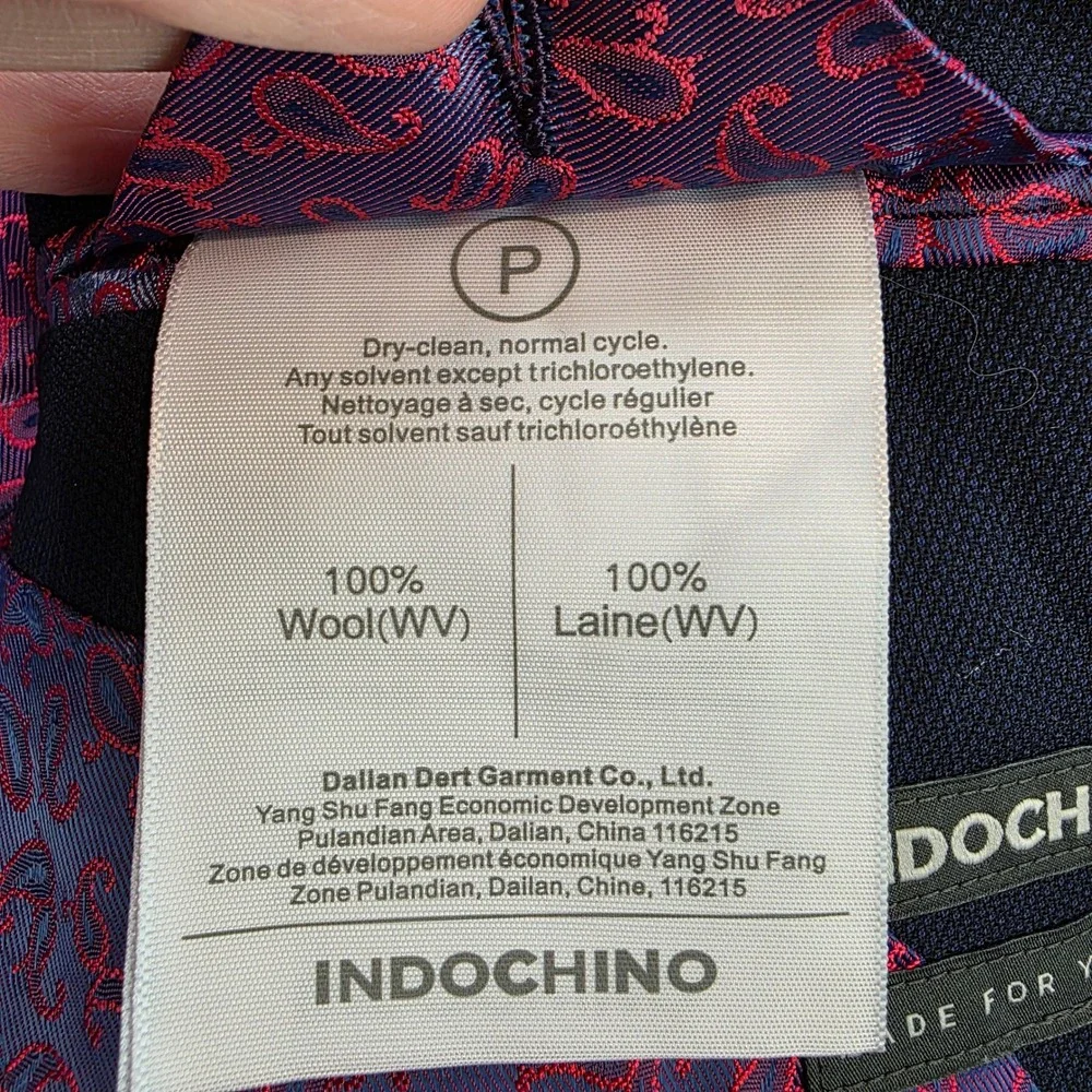 Indochino Mens Navy Blue Wool Blazer Sport Coat Jacket Yaletown 50 Men's size 41